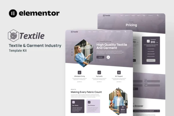 Garment Industry Elementor Template Kit